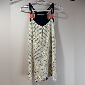 Maurices Navy and Cream Lace Dress